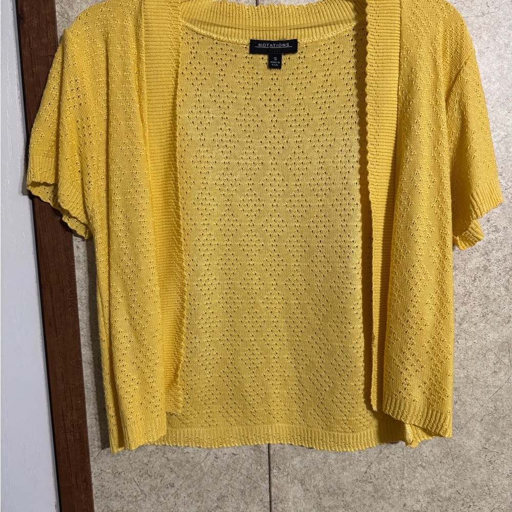 Yellow Short Sleeve Sweater